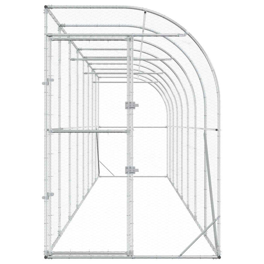 Kippenhok Tegen de Muur zilver 600 x 150 x 215 cm