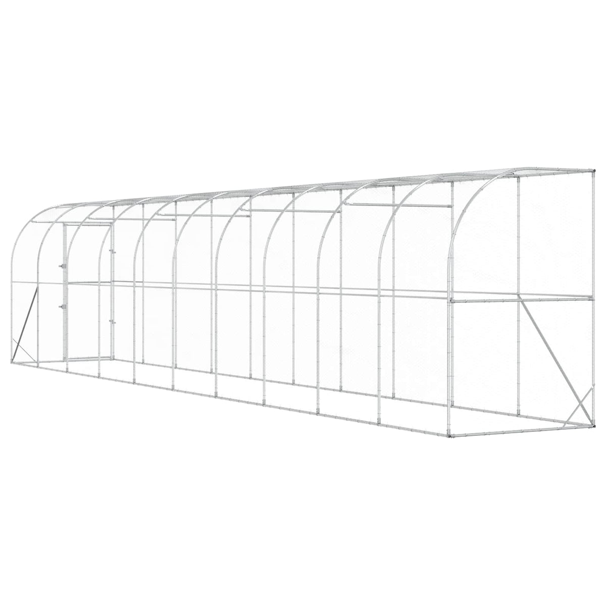 Kippenhok Tegen de Muur zilver 600 x 150 x 215 cm