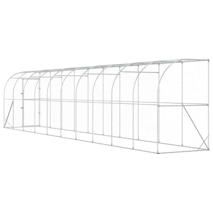 Kippenhok Tegen de Muur zilver 600 x 150 x 215 cm