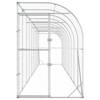 Kippenhok Tegen de Muur zilver 600 x 150 x 215 cm
