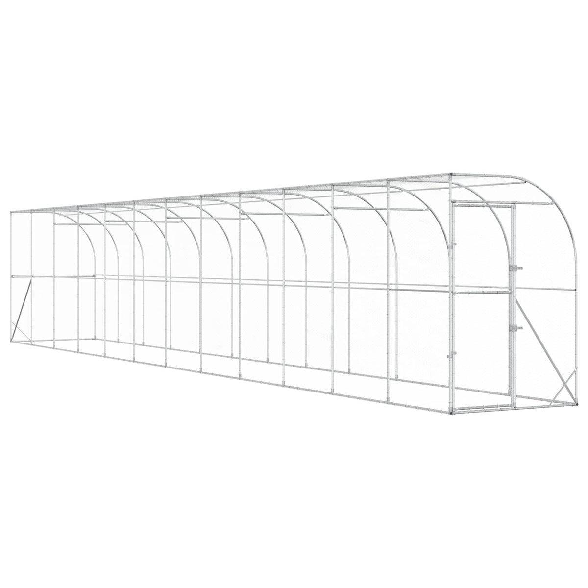 Kippenhok Tegen de Muur zilver 600 x 150 x 215 cm