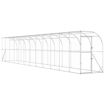 Kippenhok Tegen de Muur zilver 600 x 150 x 215 cm