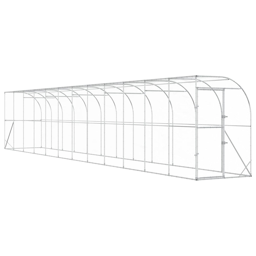 Kippenhok Tegen de Muur zilver 600 x 150 x 215 cm