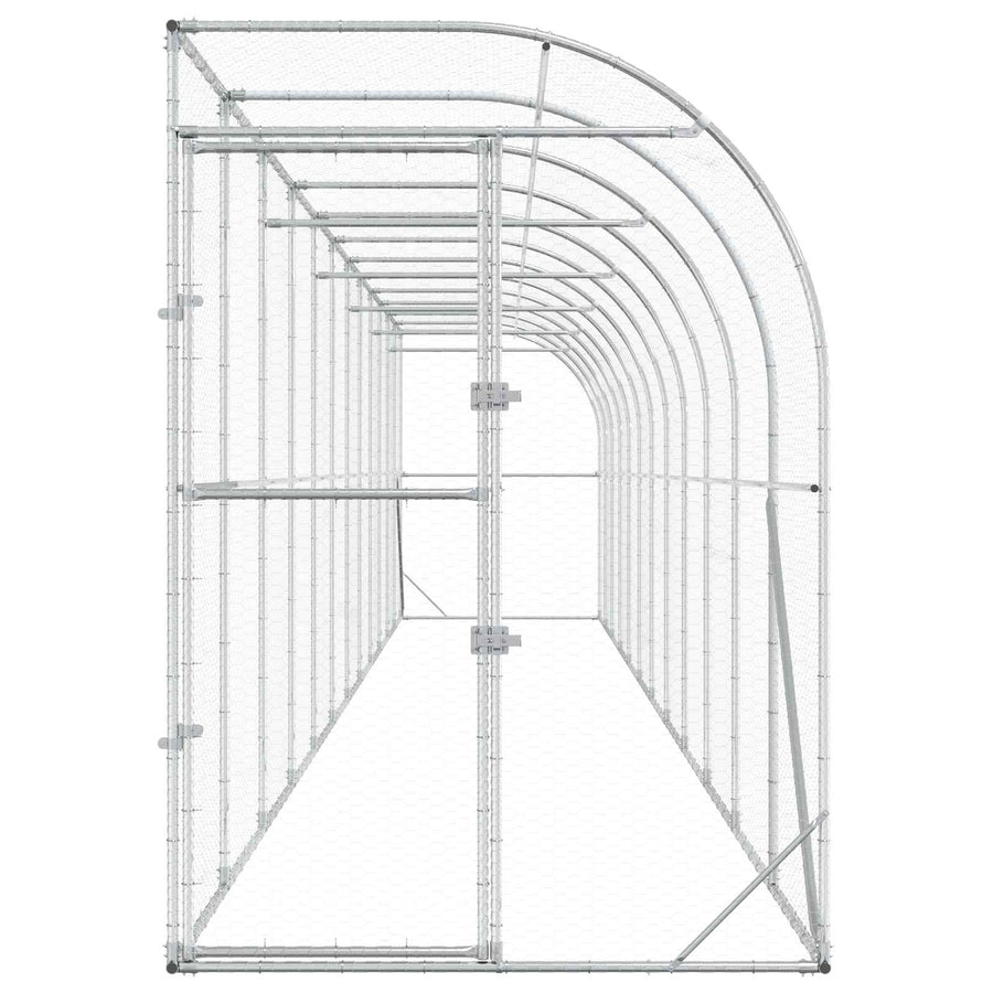 Kippenhok Tegen de Muur zilver 600 x 150 x 215 cm