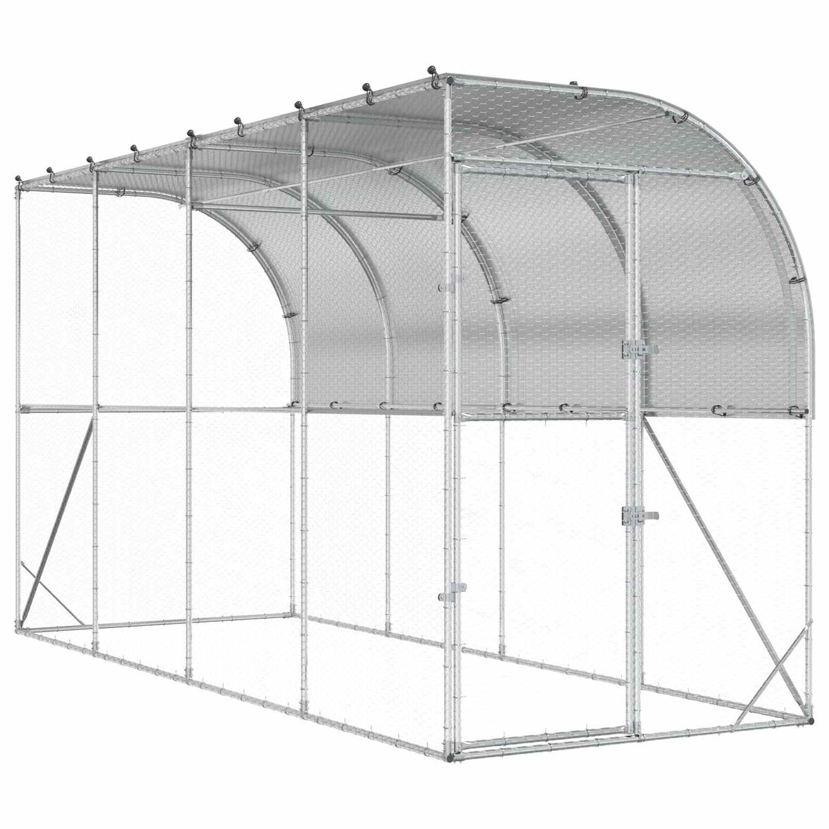 Kippenhok Tegen de Muur zilver 600 x 150 x 215 cm
