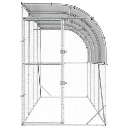 Kippenhok Tegen de Muur zilver 600 x 150 x 215 cm