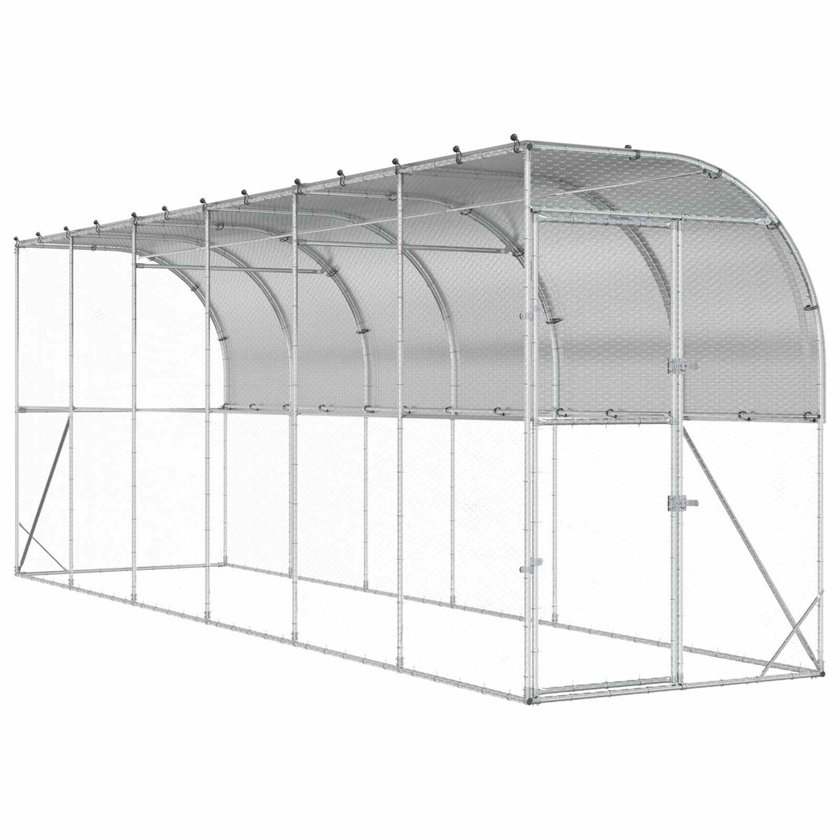 Kippenhok Tegen de Muur zilver 600 x 150 x 215 cm