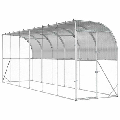 Kippenhok Tegen de Muur zilver 600 x 150 x 215 cm