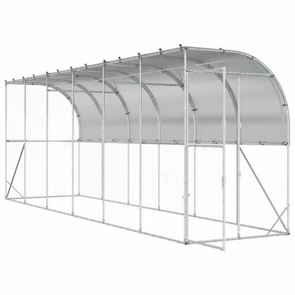 Kippenhok Tegen de Muur zilver 600 x 150 x 215 cm