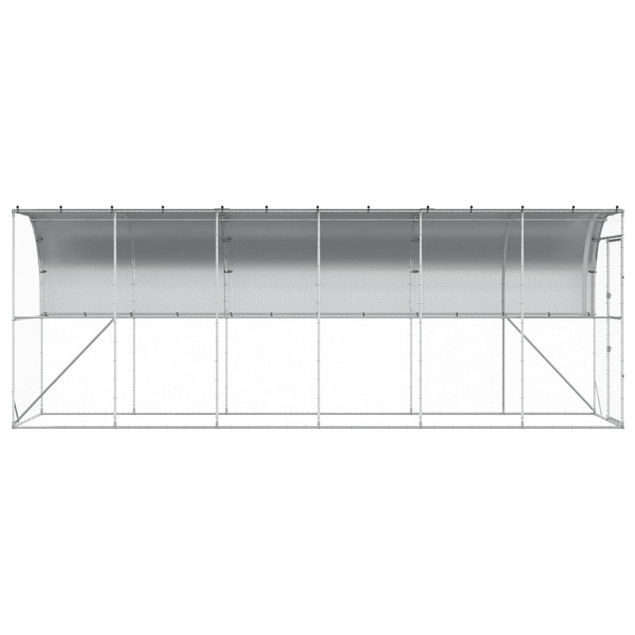 Kippenhok Tegen de Muur zilver 600 x 150 x 215 cm