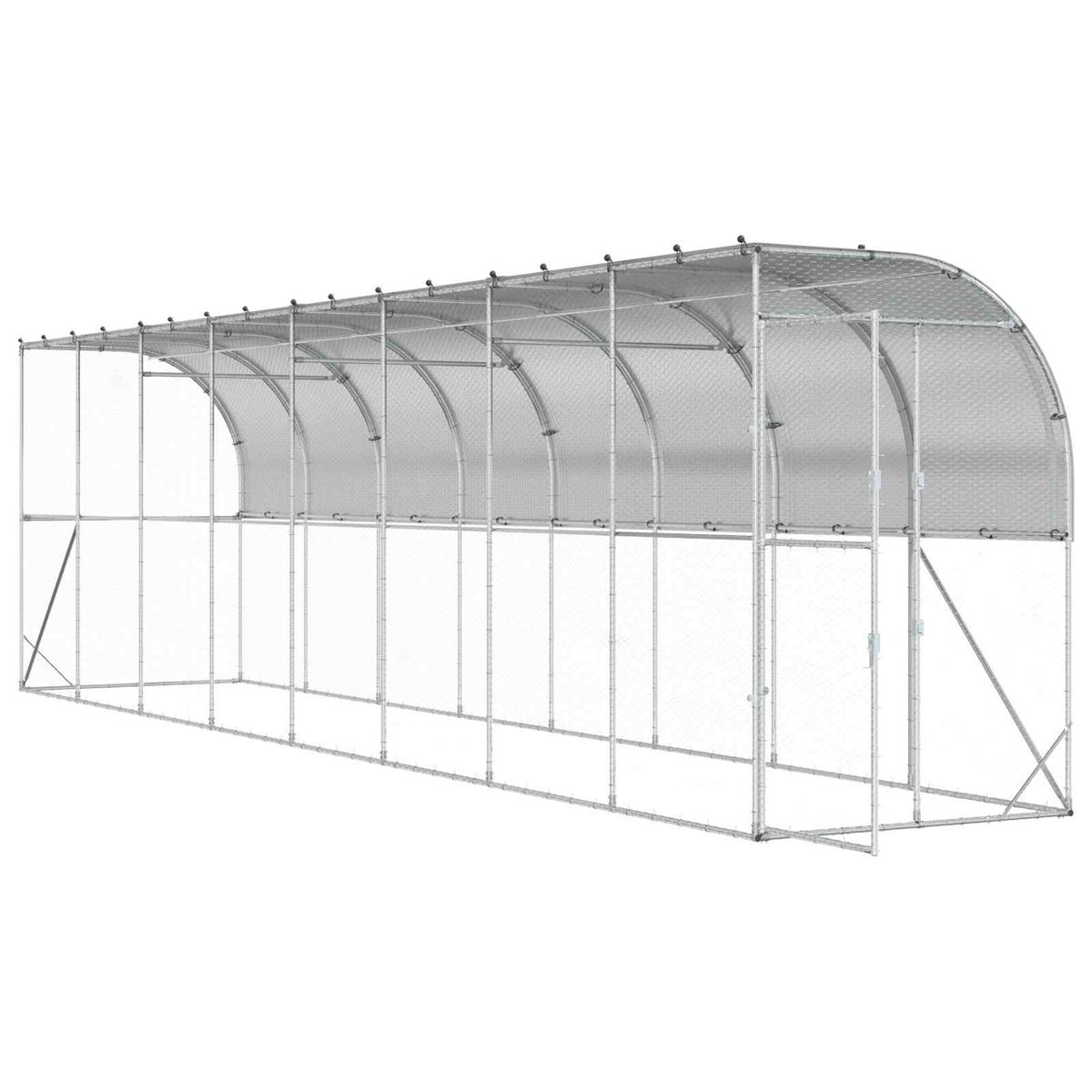 Kippenhok Tegen de Muur zilver 600 x 150 x 215 cm