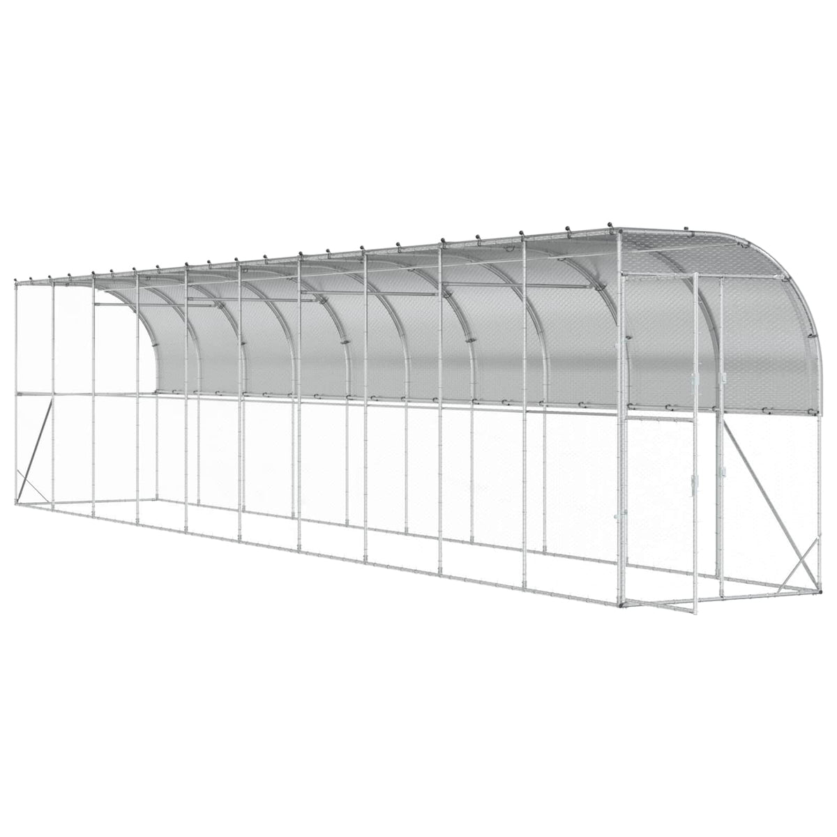 Kippenhok Tegen de Muur zilver 600 x 150 x 215 cm