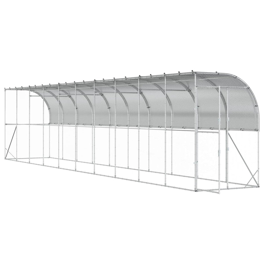 Kippenhok Tegen de Muur zilver 600 x 150 x 215 cm