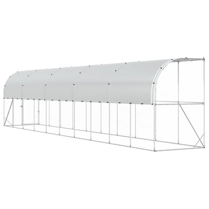 Kippenhok Tegen de Muur zilver 600 x 150 x 215 cm