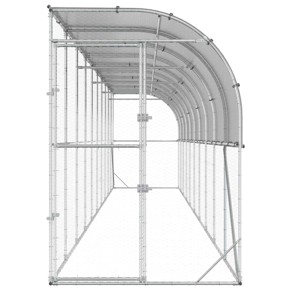 Kippenhok Tegen de Muur zilver 600 x 150 x 215 cm