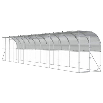 Kippenhok Tegen de Muur zilver 600 x 150 x 215 cm