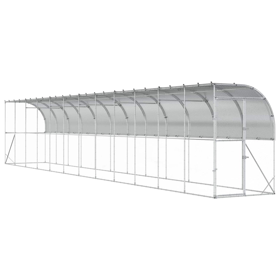 Kippenhok Tegen de Muur zilver 600 x 150 x 215 cm