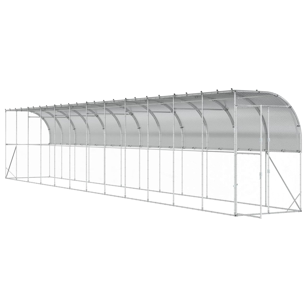 Kippenhok Tegen de Muur zilver 600 x 150 x 215 cm