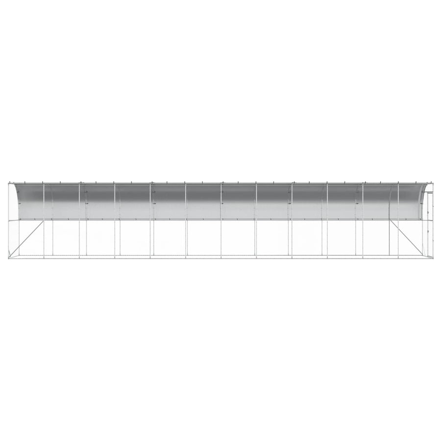 Kippenhok Tegen de Muur zilver 600 x 150 x 215 cm