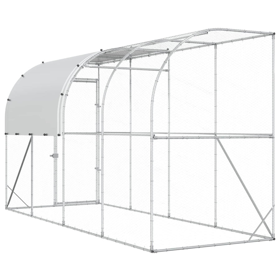 Kippenhok Tegen de Muur zilver 400 x 150 x 215 cm