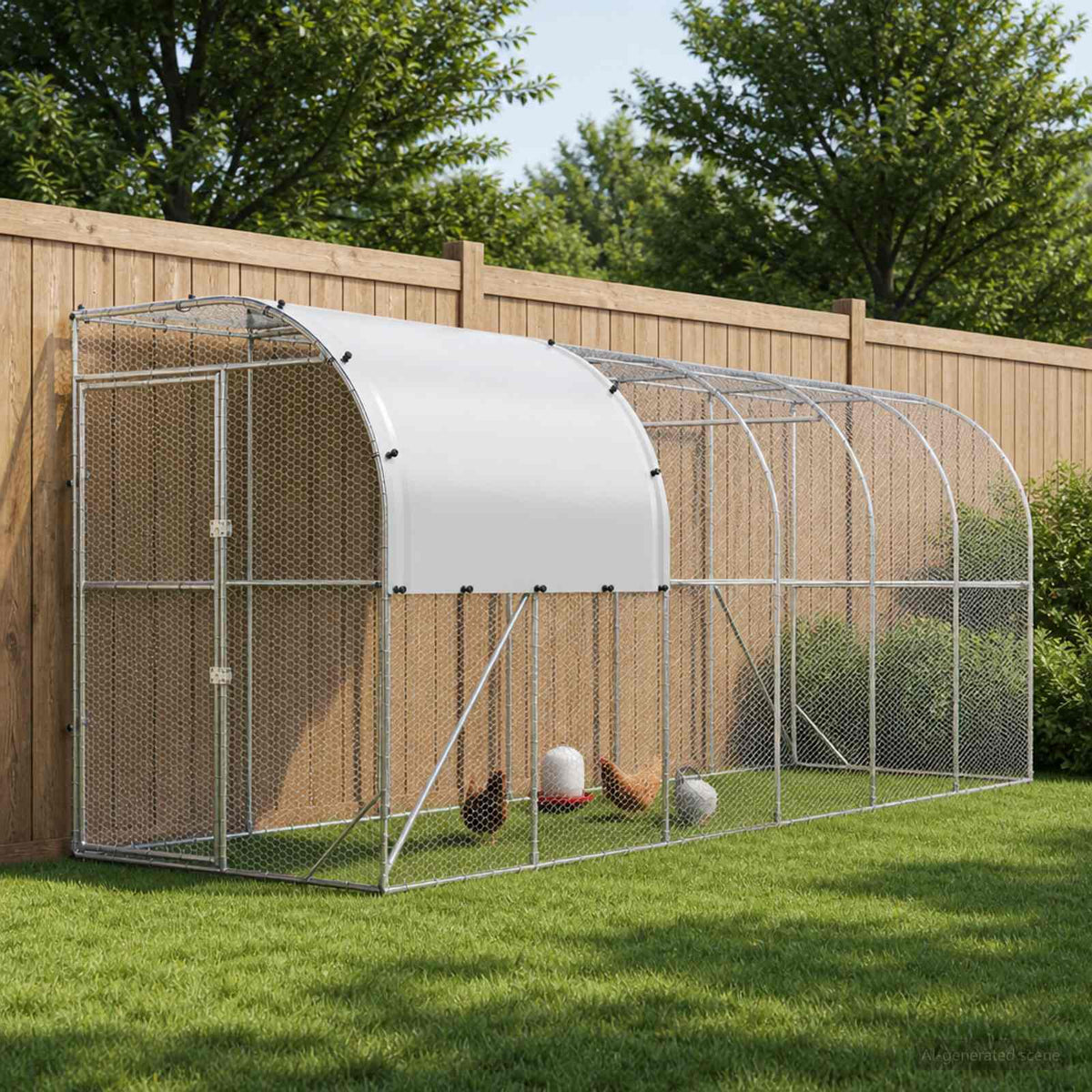 Kippenhok Tegen de Muur zilver 600 x 150 x 215 cm