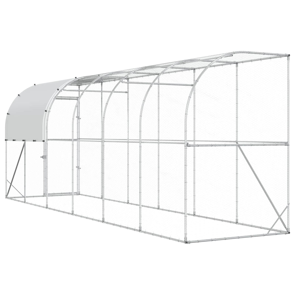 Kippenhok Tegen de Muur zilver 600 x 150 x 215 cm