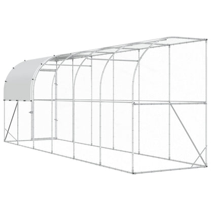 Kippenhok Tegen de Muur zilver 600 x 150 x 215 cm
