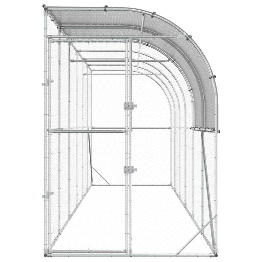 Kippenhok Tegen de Muur zilver 600 x 150 x 215 cm