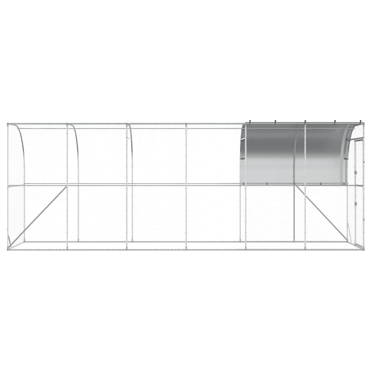 Kippenhok Tegen de Muur zilver 600 x 150 x 215 cm