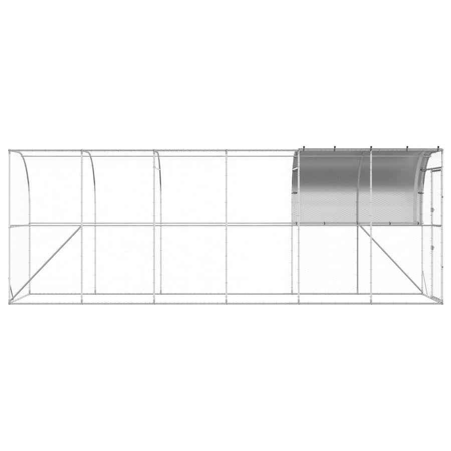 Kippenhok Tegen de Muur zilver 600 x 150 x 215 cm