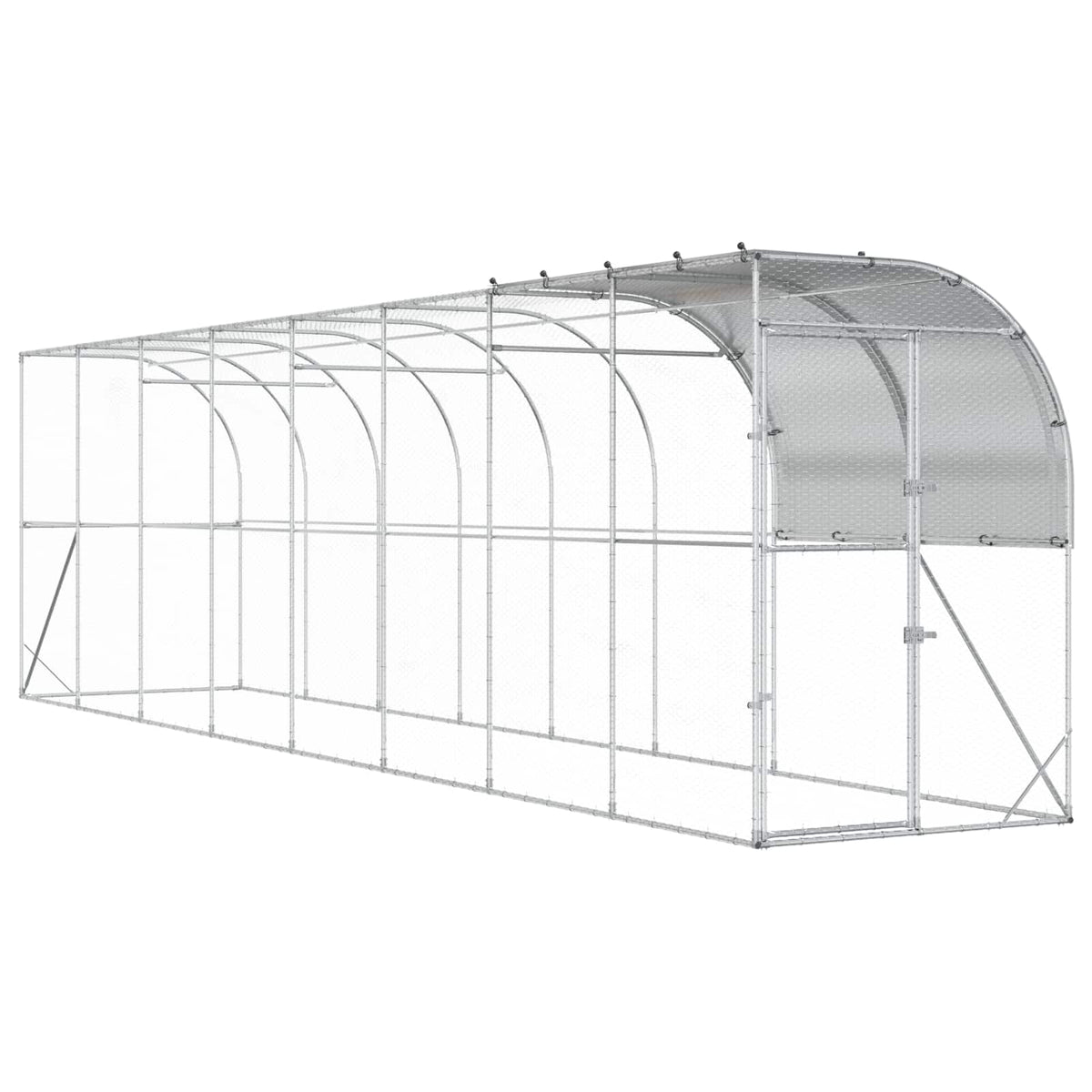 Kippenhok Tegen de Muur zilver 800 x 150 x 215 cm