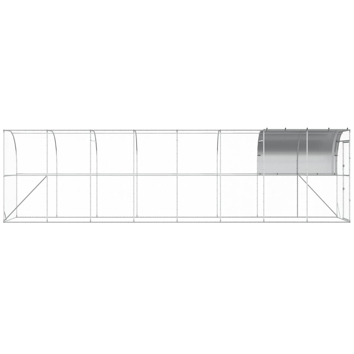 Kippenhok Tegen de Muur zilver 800 x 150 x 215 cm