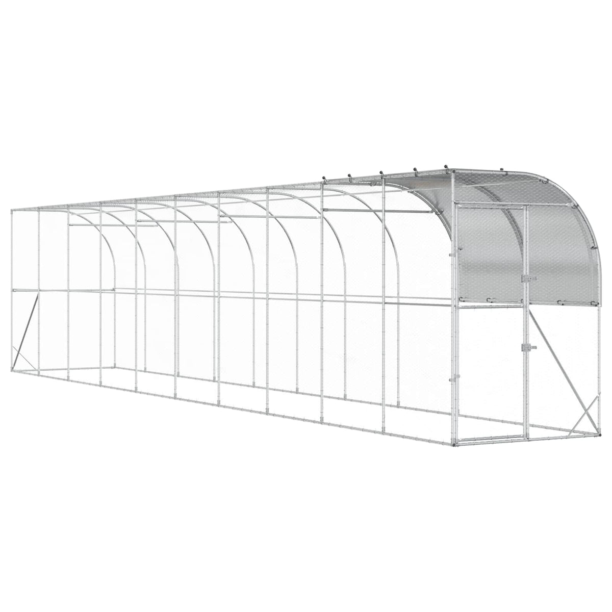 Kippenhok Tegen de Muur zilver 1000 x 150 x 215 cm