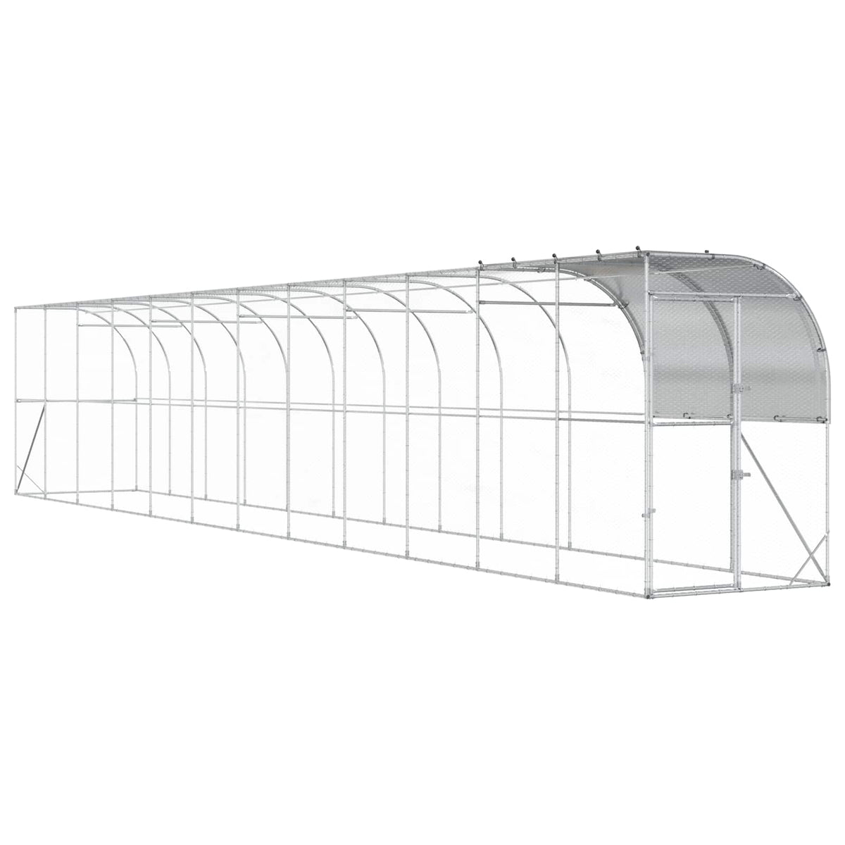 Kippenhok Tegen de Muur zilver 1200 x 150 x 215 cm
