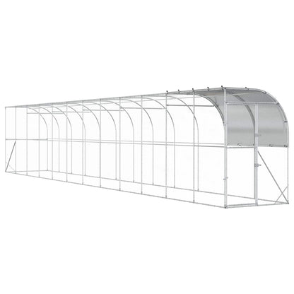 Kippenhok Tegen de Muur zilver 1200 x 150 x 215 cm