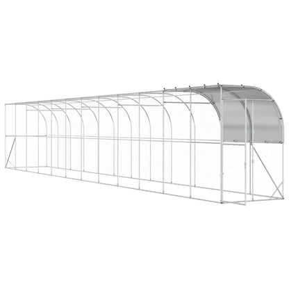 Kippenhok Tegen de Muur zilver 1200 x 150 x 215 cm