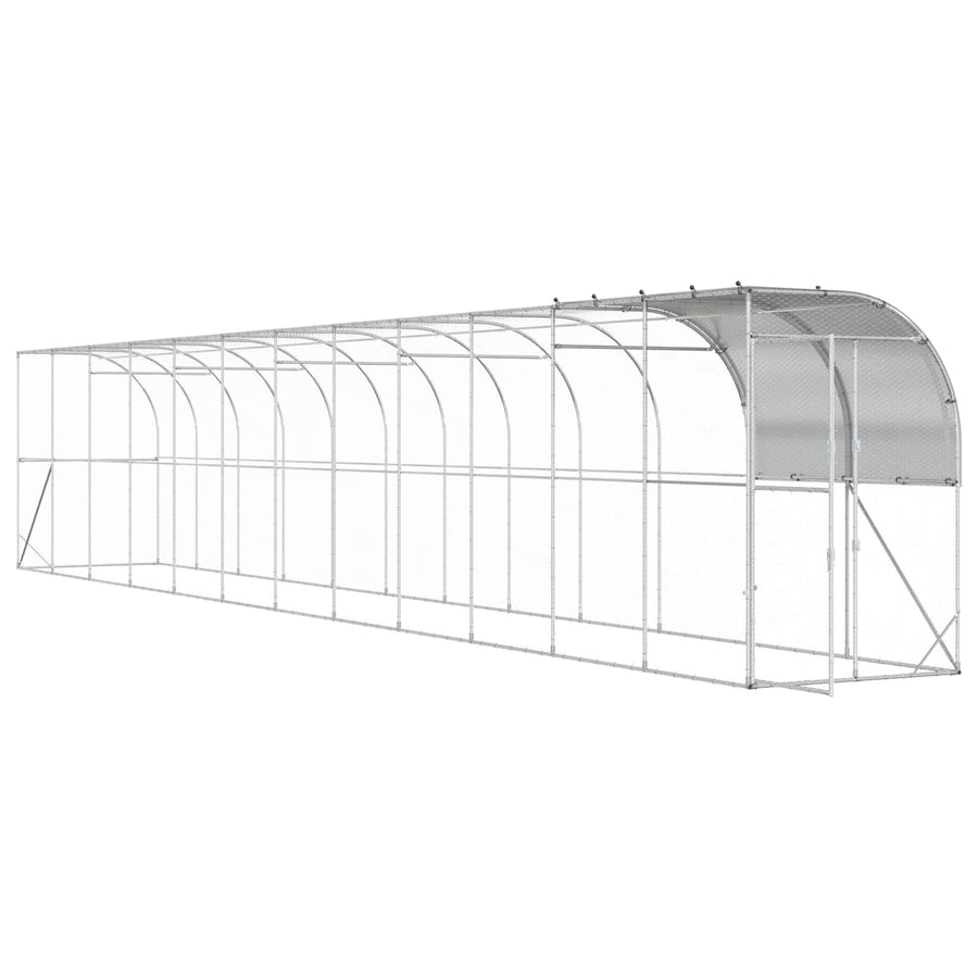 Kippenhok Tegen de Muur zilver 1200 x 150 x 215 cm
