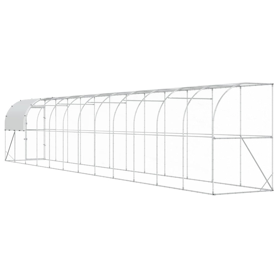 Kippenhok Tegen de Muur zilver 1200 x 150 x 215 cm