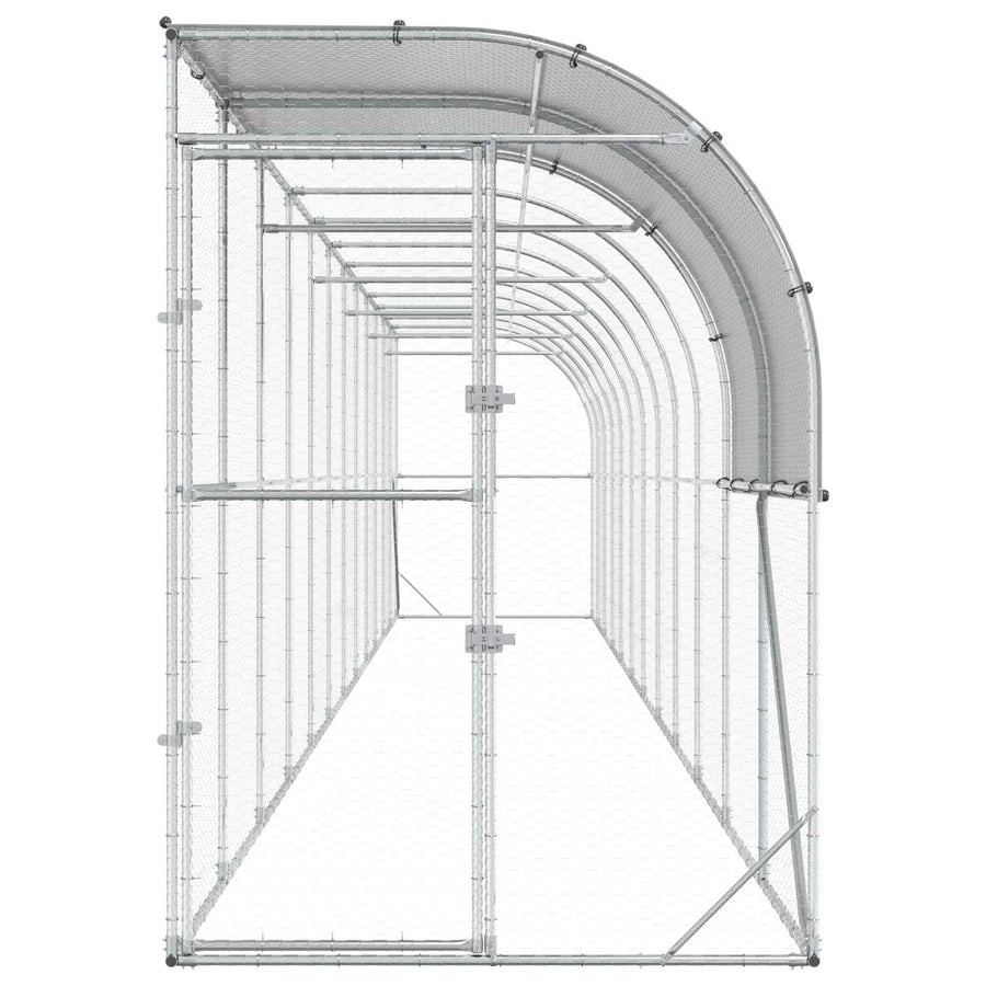 Kippenhok Tegen de Muur zilver 1200 x 150 x 215 cm