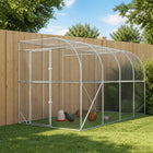 Kippenhok tegen muur 400x200x215 cm zilver