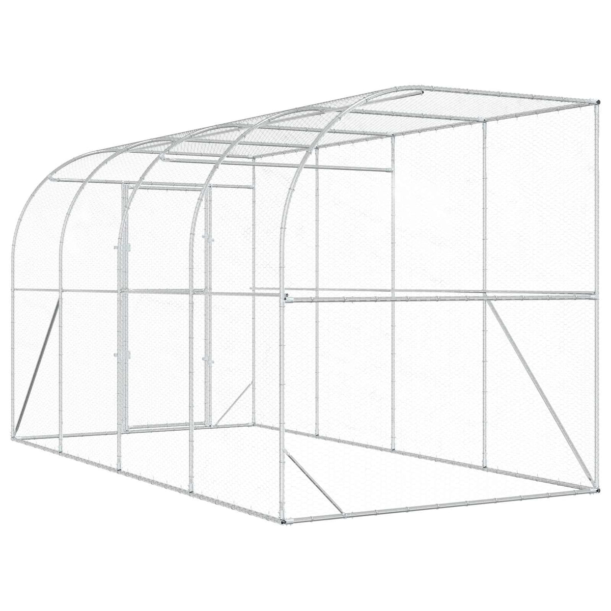 Kippenhok Tegen de Muur zilver 600 x 150 x 215 cm