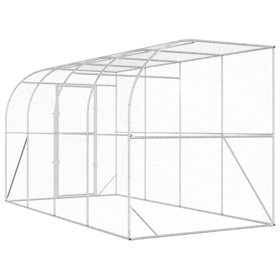 Kippenhok Tegen de Muur zilver 600 x 150 x 215 cm
