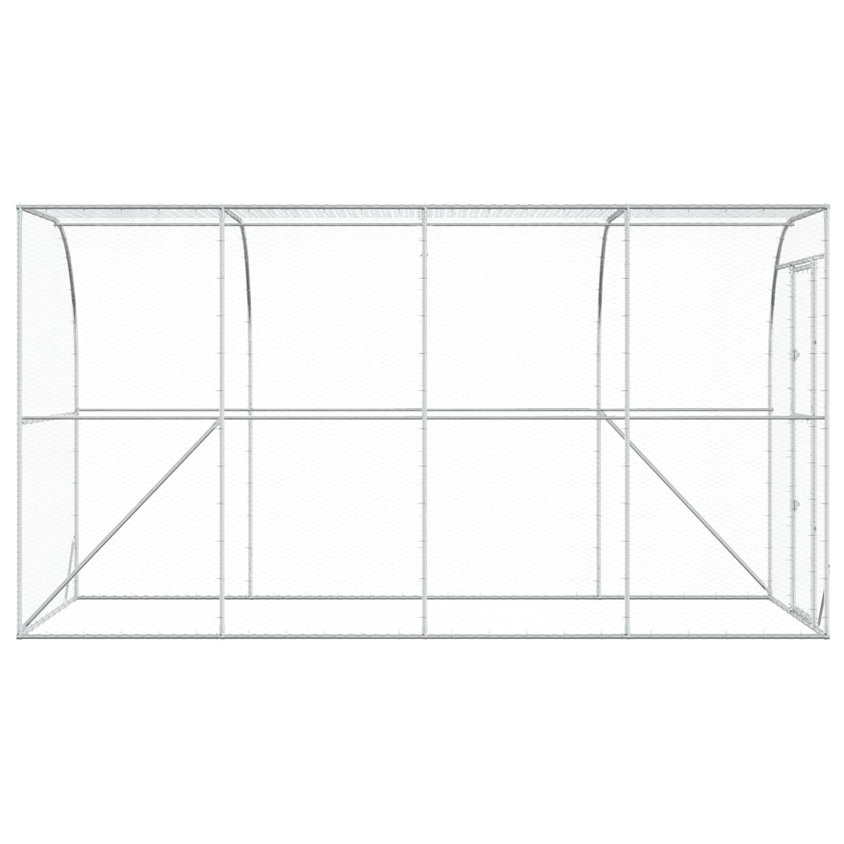 Kippenhok Tegen de Muur zilver 600 x 150 x 215 cm