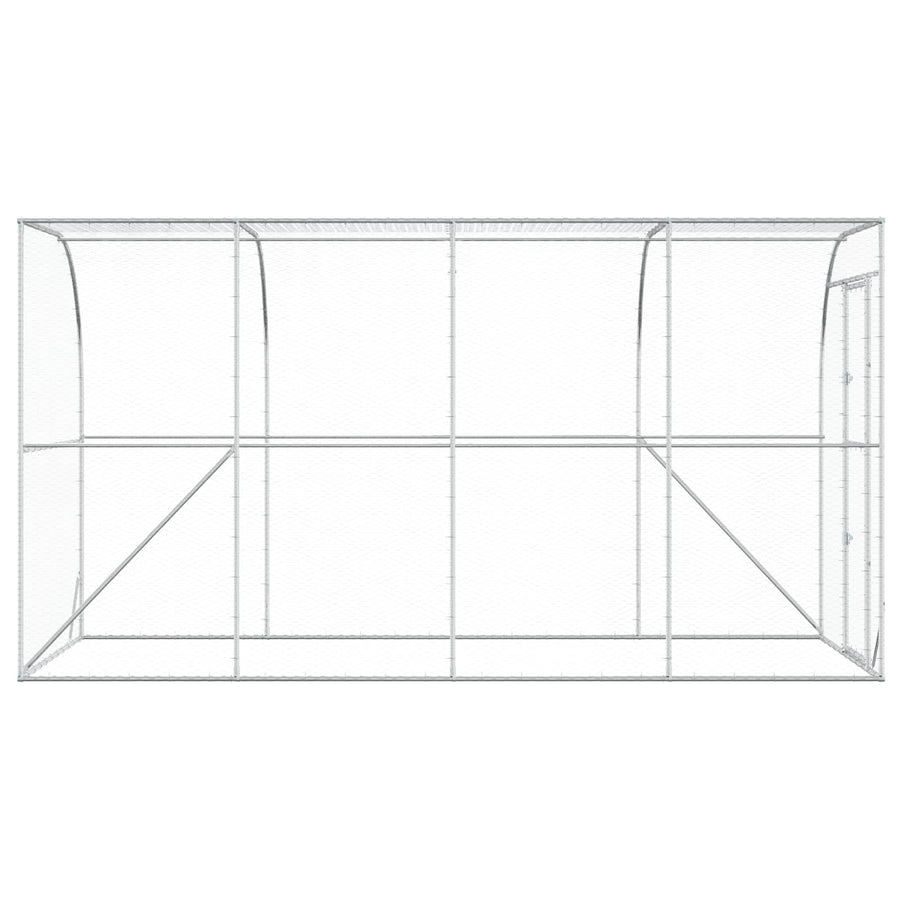 Kippenhok Tegen de Muur zilver 600 x 150 x 215 cm