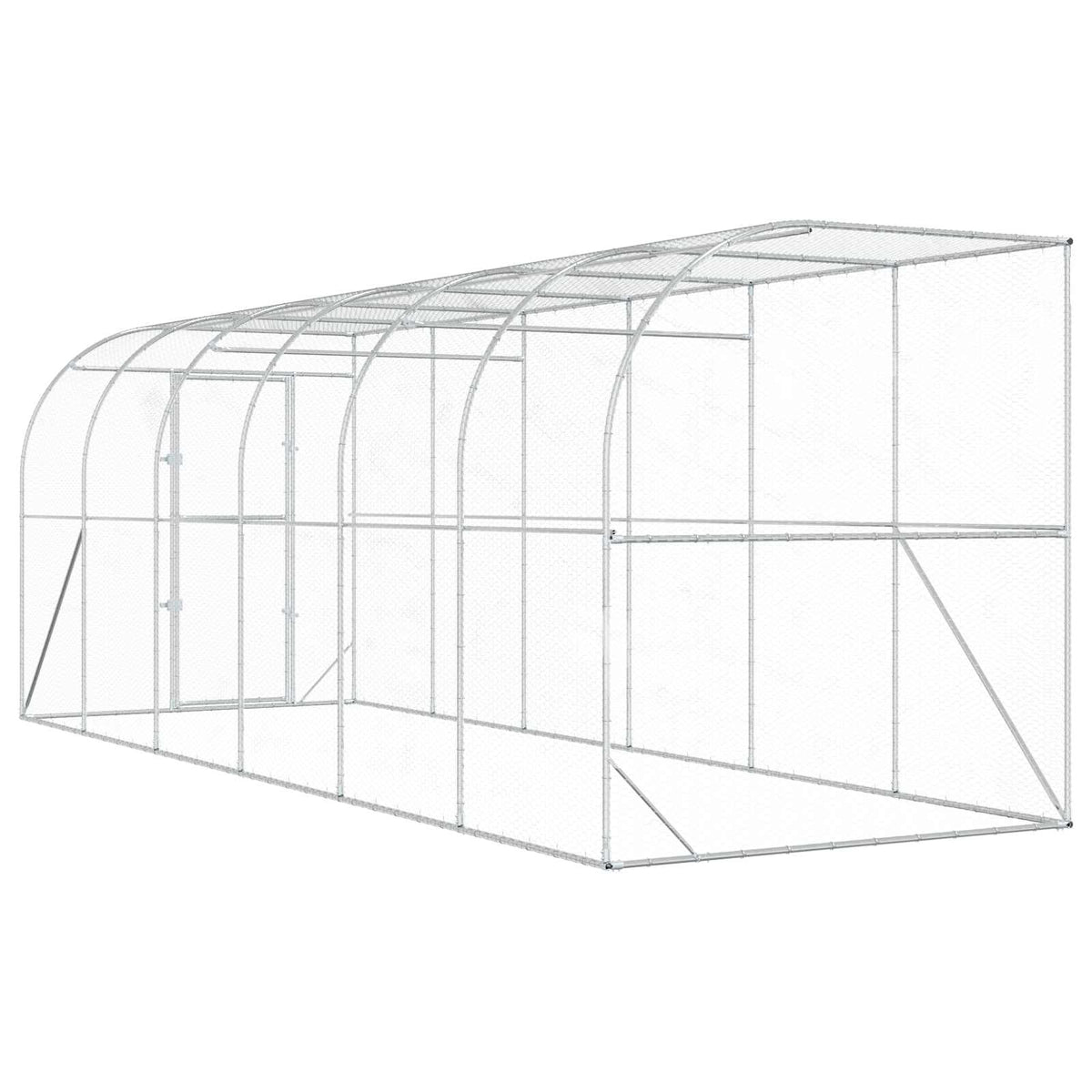 Kippenhok Tegen de Muur zilver 600 x 150 x 215 cm