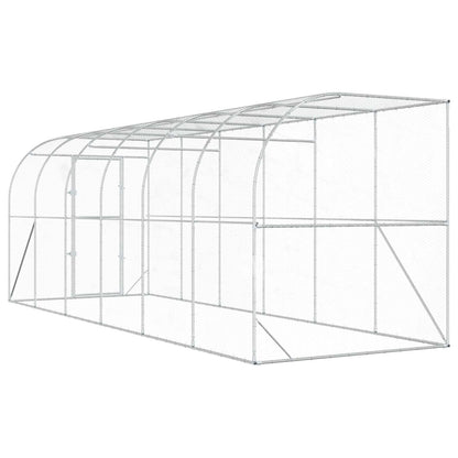 Kippenhok Tegen de Muur zilver 600 x 150 x 215 cm