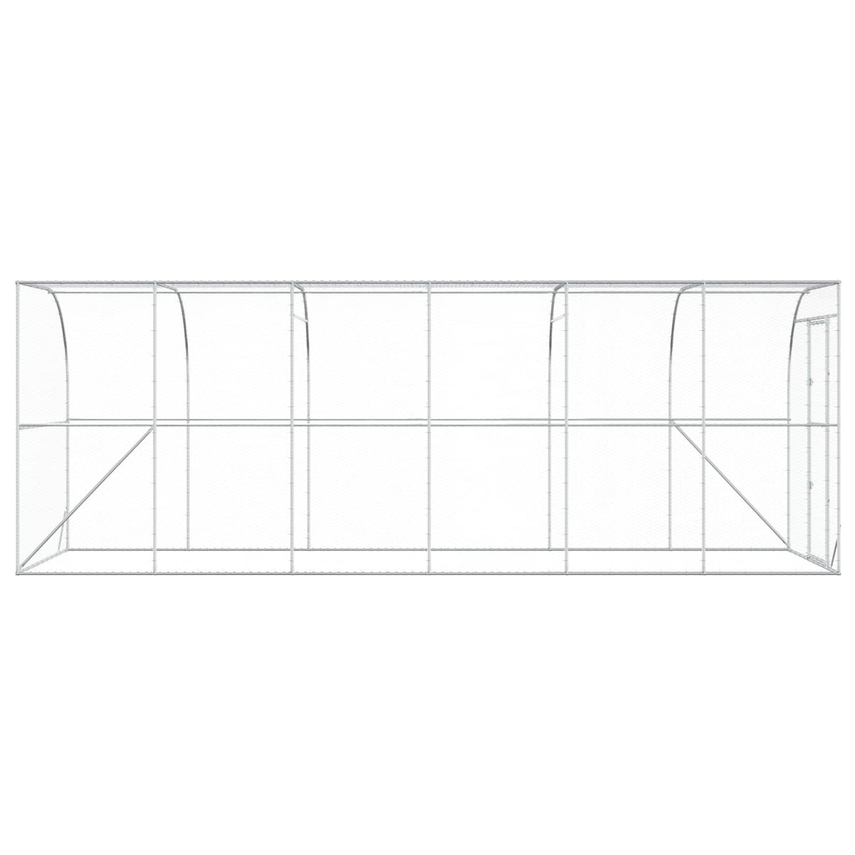 Kippenhok Tegen de Muur zilver 600 x 150 x 215 cm