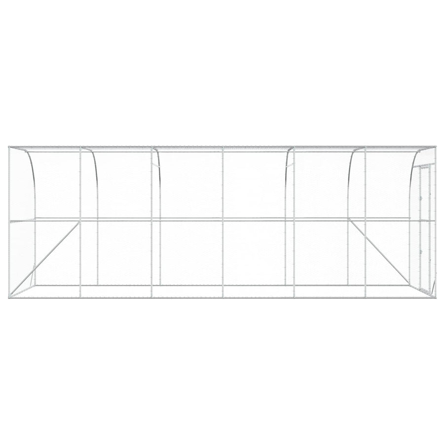 Kippenhok Tegen de Muur zilver 600 x 150 x 215 cm