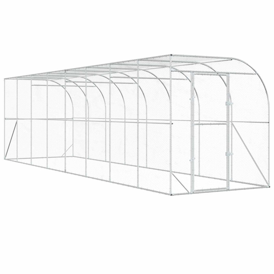 Kippenhok Tegen de Muur zilver 600 x 150 x 215 cm