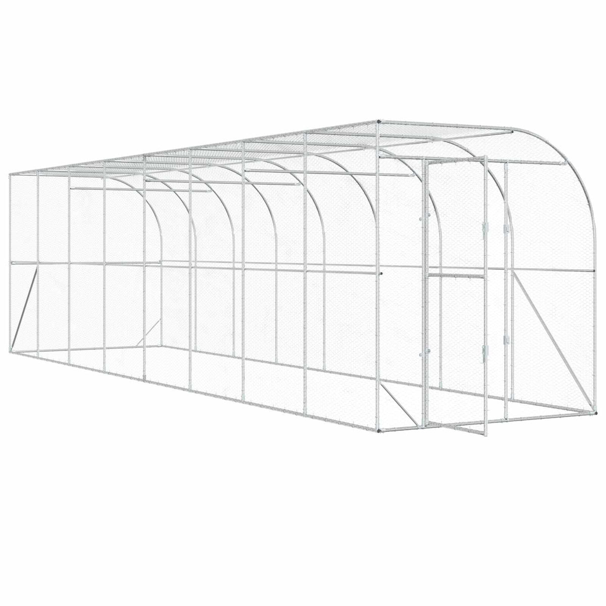Kippenhok Tegen de Muur zilver 600 x 150 x 215 cm